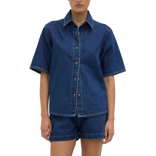 Assembly Label Boxy Denim Short Sleeve Shirt Heritage Blue